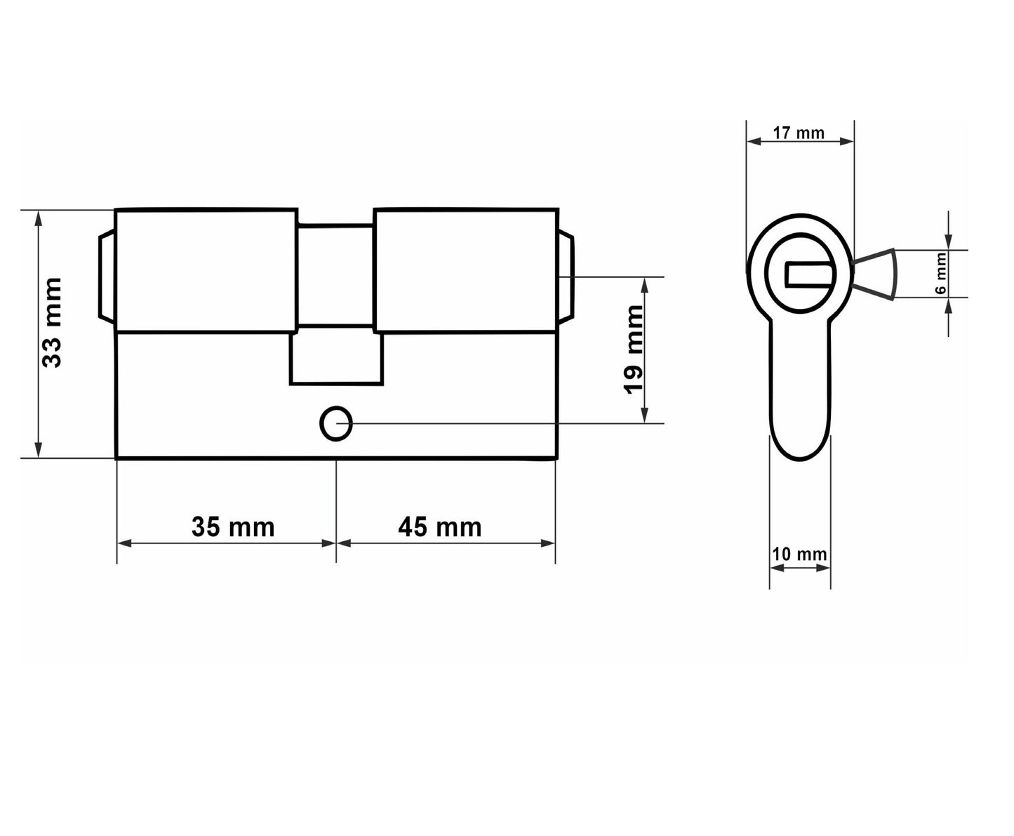 Butuc aluminiu Brass, 35 / 45 mm, Tvardy T01313