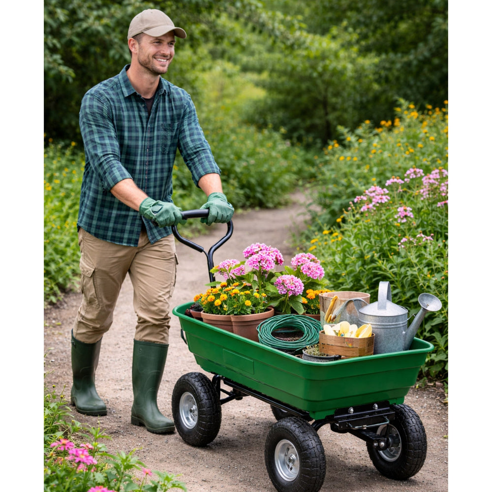 Carucior de gradina cu platforma detasabila, 930 x 500 x 510 mm, capacitate maxima 120 kg, Lean 26736