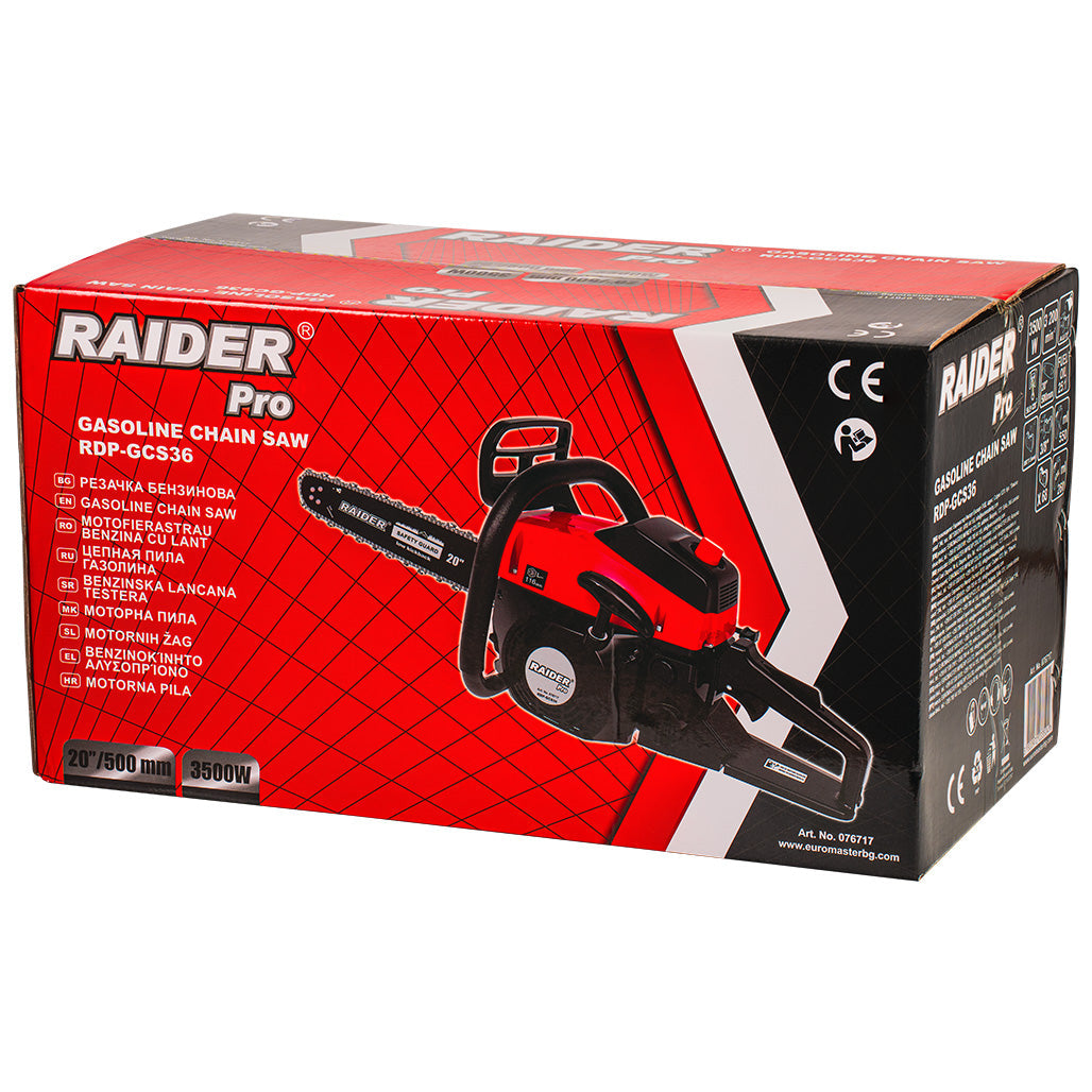 Motofierastrau pe benzina RDP-GCS36, 50 cm, 20", 3500 W, 3 / 8", .058", Raider 076717