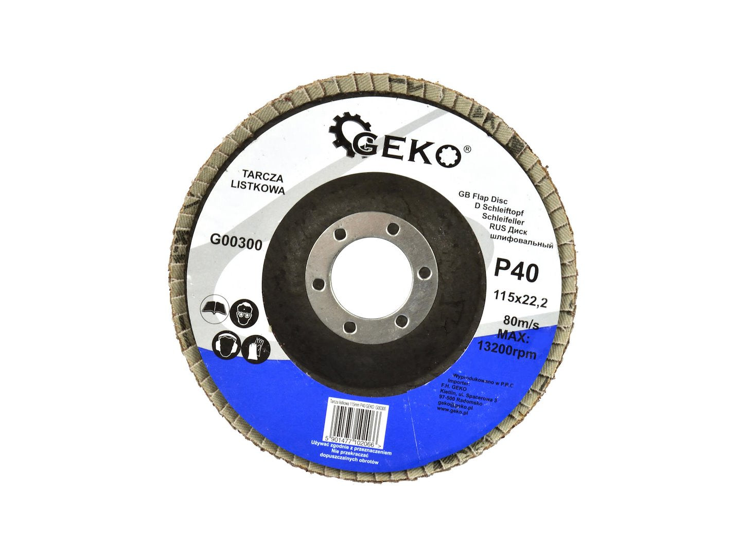 Disc abraziv lamelar 115 mm, P40, Geko G00300