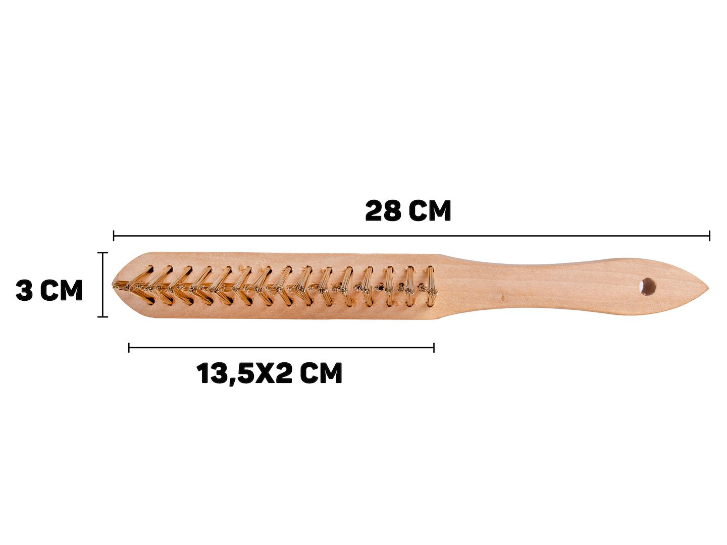 Perie de sarma pentru indepartarea ruginii, maner din lemn, peri de alama, Geko G00738