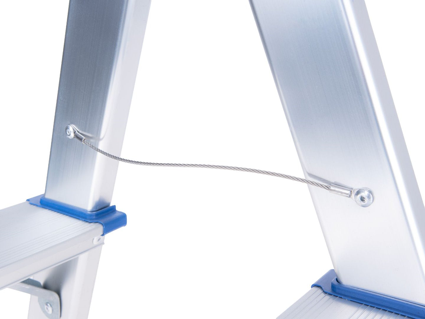 Scara dubla din aluminiu cu 3 trepte, inaltime de lucru 2.19 m, capacitate maxima 150 kg, Geko G02433