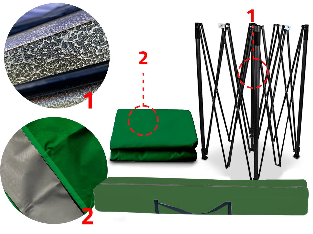 Cort de gradina pavilion, 3 x 3 x 3.1 m, verde, MalTec 112816