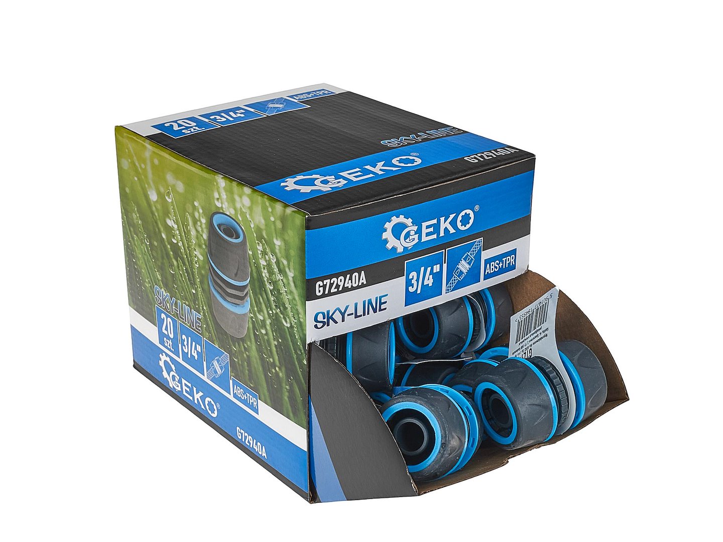 Set conectori reparare furtun 3 / 4" Sky-Line, 20 bucati, Geko G72940A