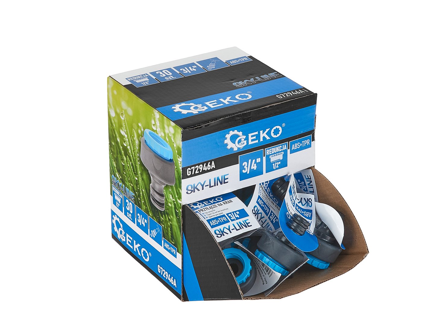 Set conector de robinet 3 / 4" cu reductie de 1 / 2" Sky-Line, 30 bucati, Geko G72946A