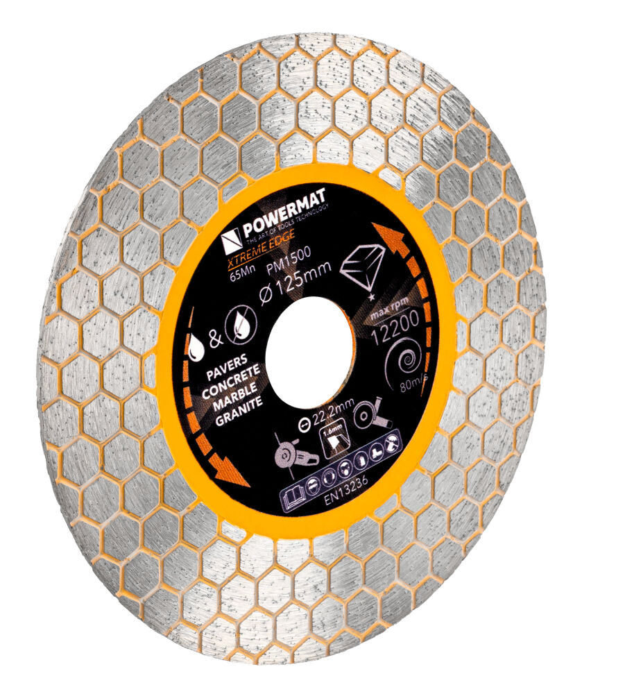 Disc diamantat hexagonal pentru ceramica PM-TDCS-1256T, 125 mm, Powermat PM1500
