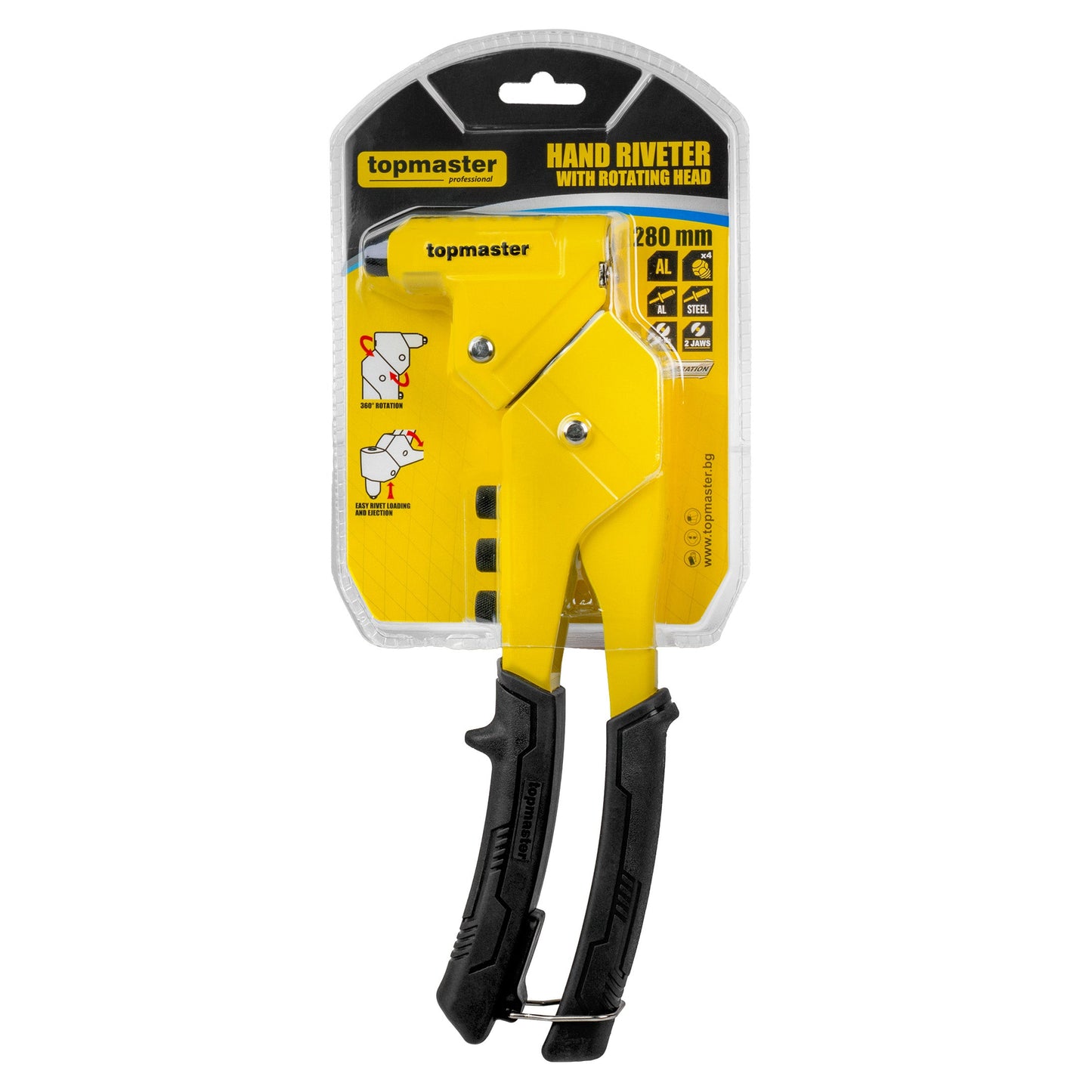 Cleste pop-nituri cu cap rotativ, 280 mm, Topmaster 491120