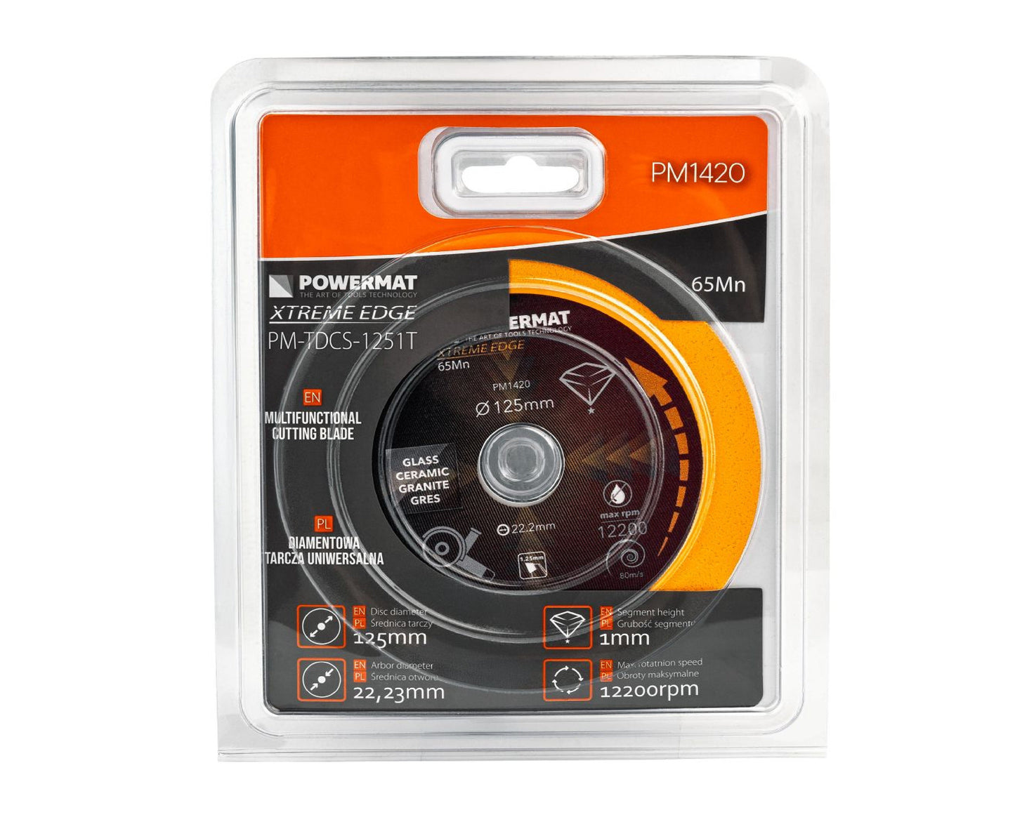 Disc diamantat pentru gresie si ceramica PM-TDCS-1251T, 125 mm, Powermat PM1420