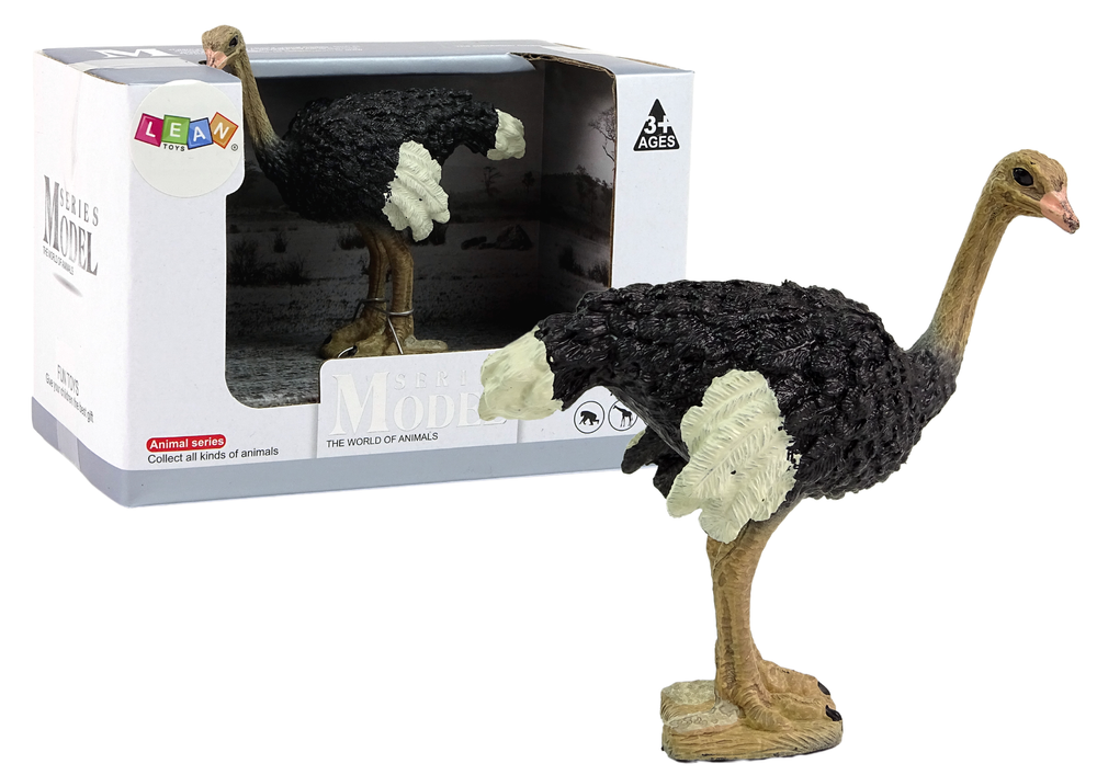 Figurina de colectie, Strut, Alb/Negru, Lean 12350
