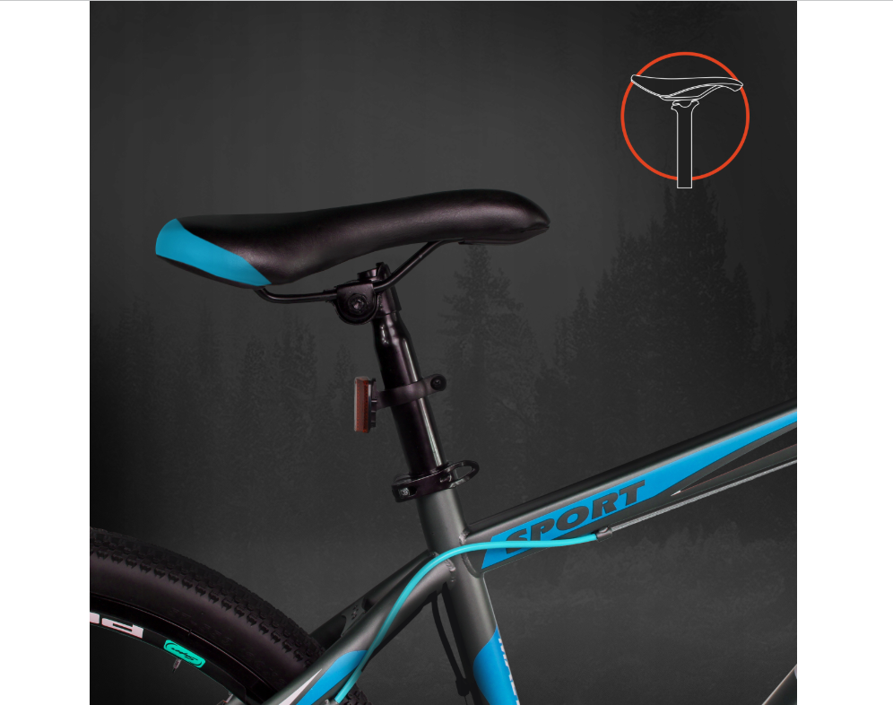 Bicicleta MTB26 Grey / Blue, 21 viteze, cadru 18", roti 26", MalTrack 110982