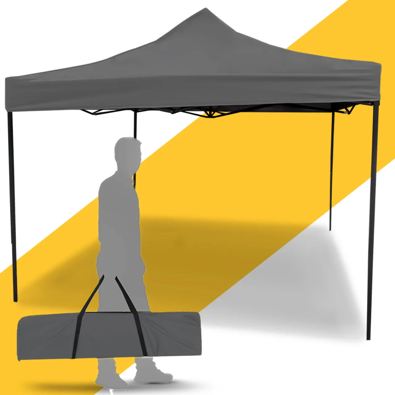 Cort de gradina pavilion3 x 3 x 3.1 m, gri, MalTec 112815