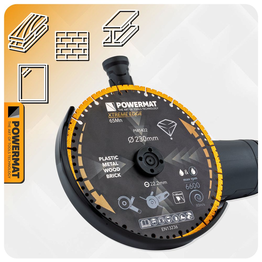 Disc diamantat universal PM-TDCS-2301T, 230 mm, Powermat PM1422