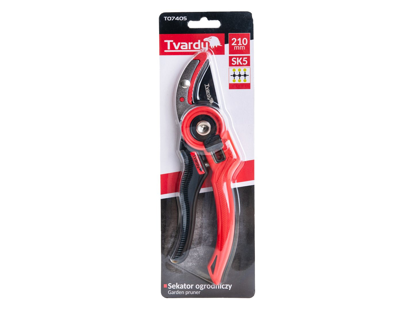 Foarfeca de gradina cu lama tip nicovala SK5 PTFE, 210 mm, Tvardy T07405