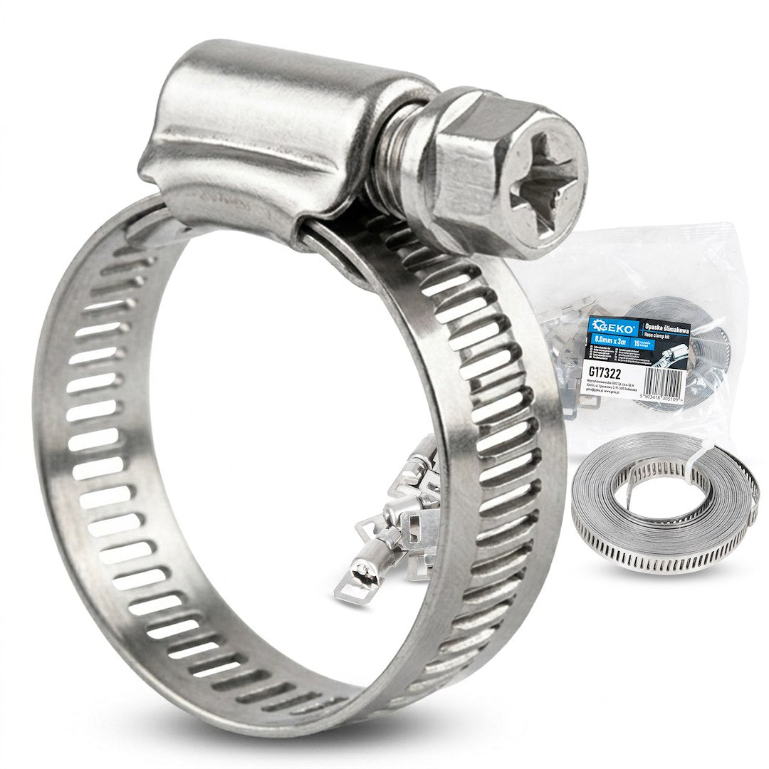 Set cleme pentru cablu, 8 mm x 3 m 10 bucati, Geko G17322