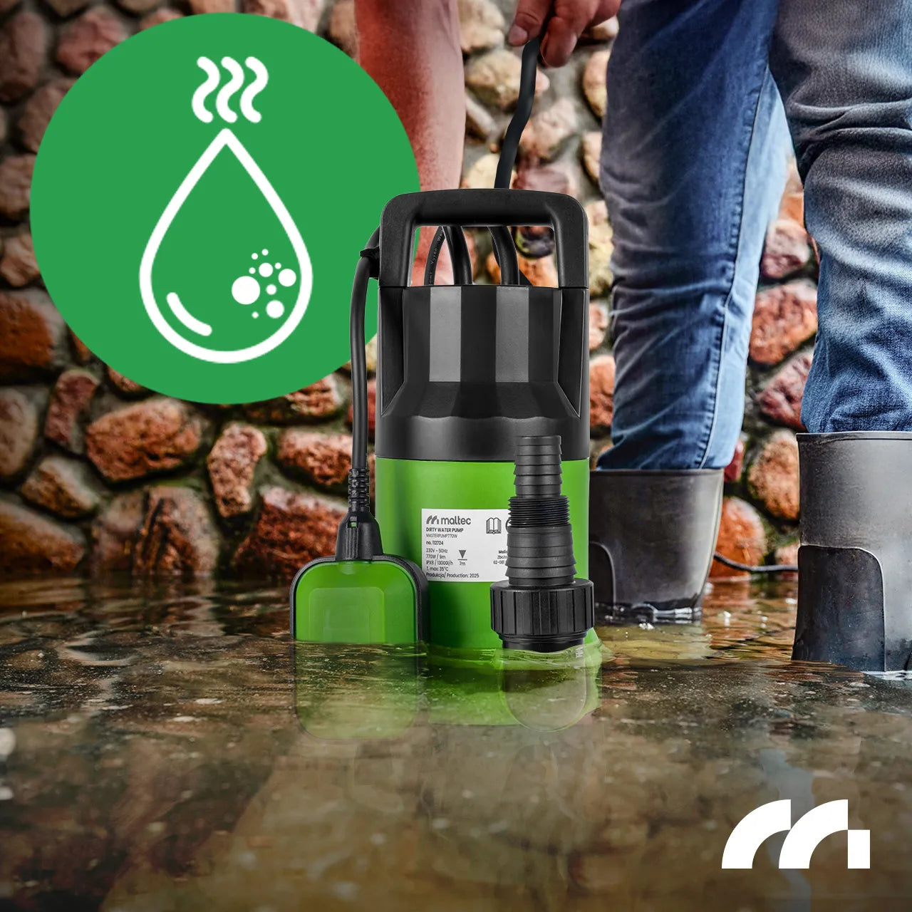 Pompa submersibila cu plutitor, 13000 l / h, 770 W, MalTec 112724
