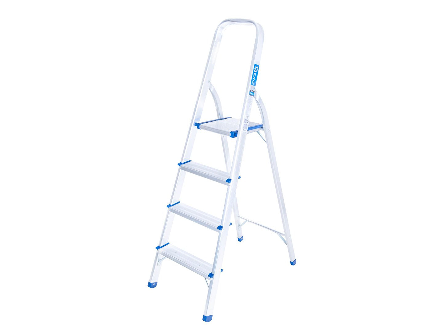 Scara pliabila din aluminiu cu 4 trepte, inaltime de lucru 2.75 m, capacitate maxima 150 kg, Geko G02416