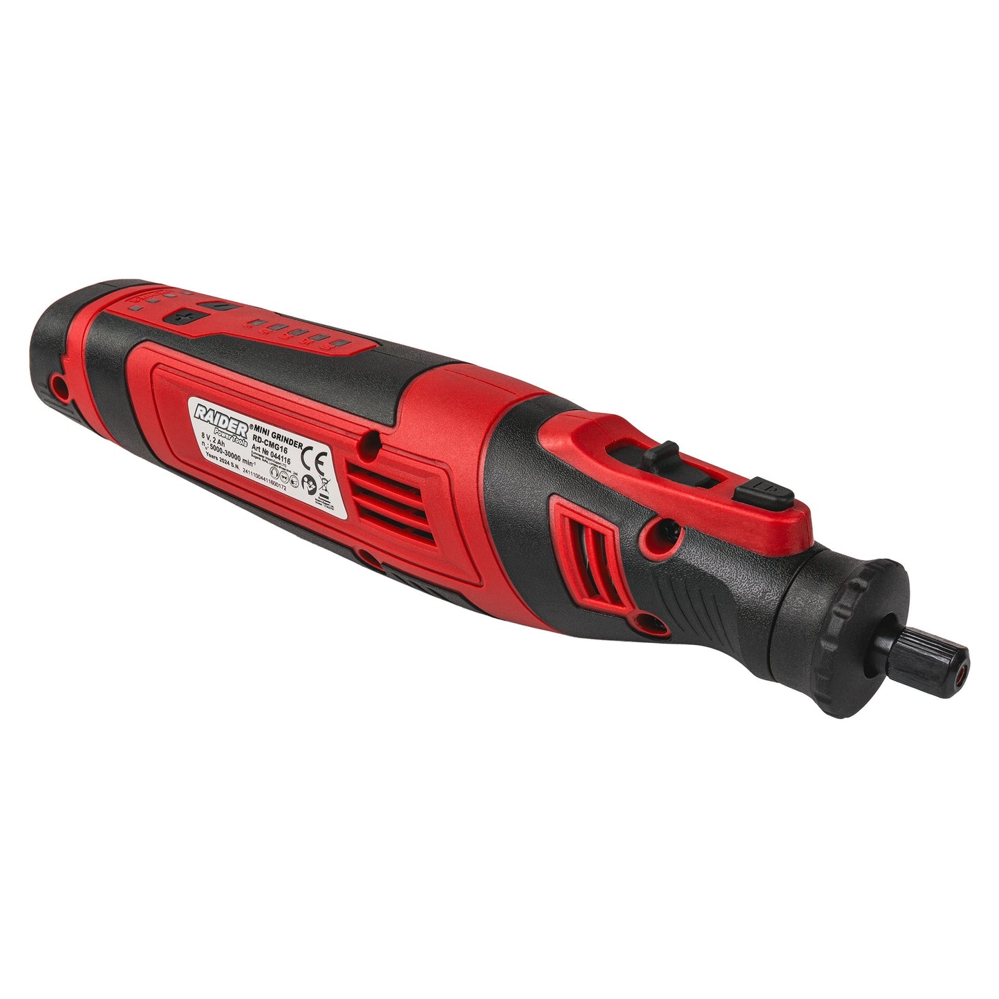 Set mini polizor drept RD-CMG16 8 V 2 Ah 127 accesorii, Raider 044116