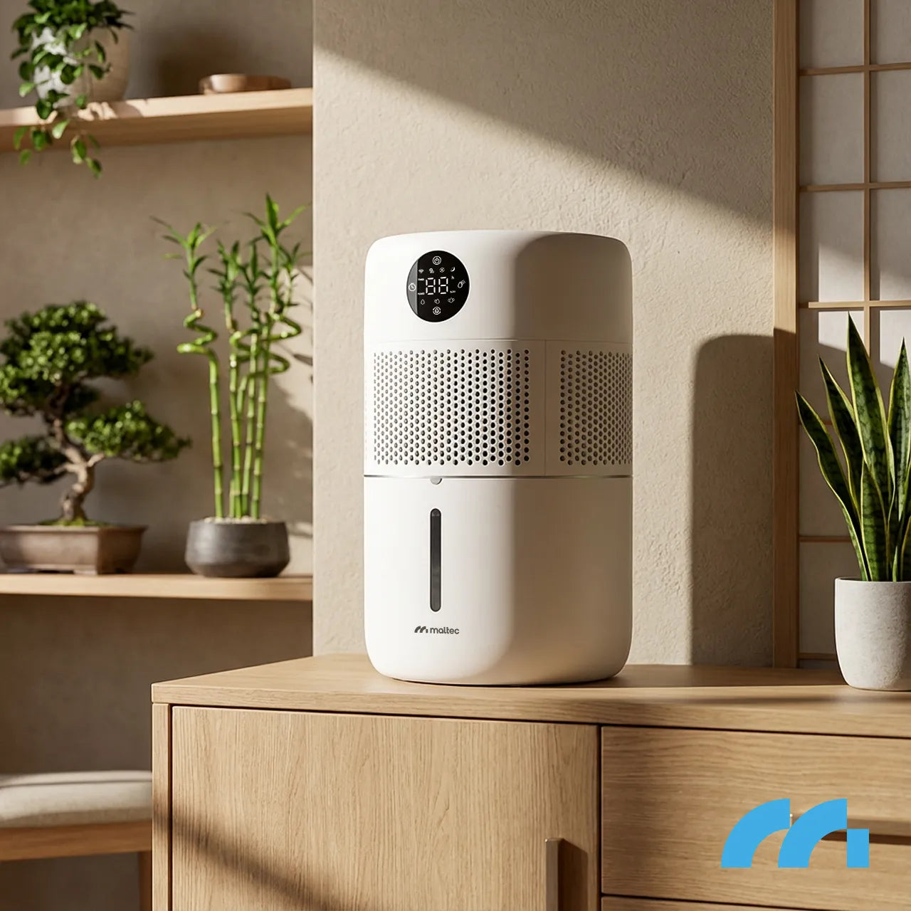 Umidificator de aer cu functie de ionizare, difuzor de aromaterapie si telecomanda, temporizator, 400 ml / h, 8 W, MalTec 113477