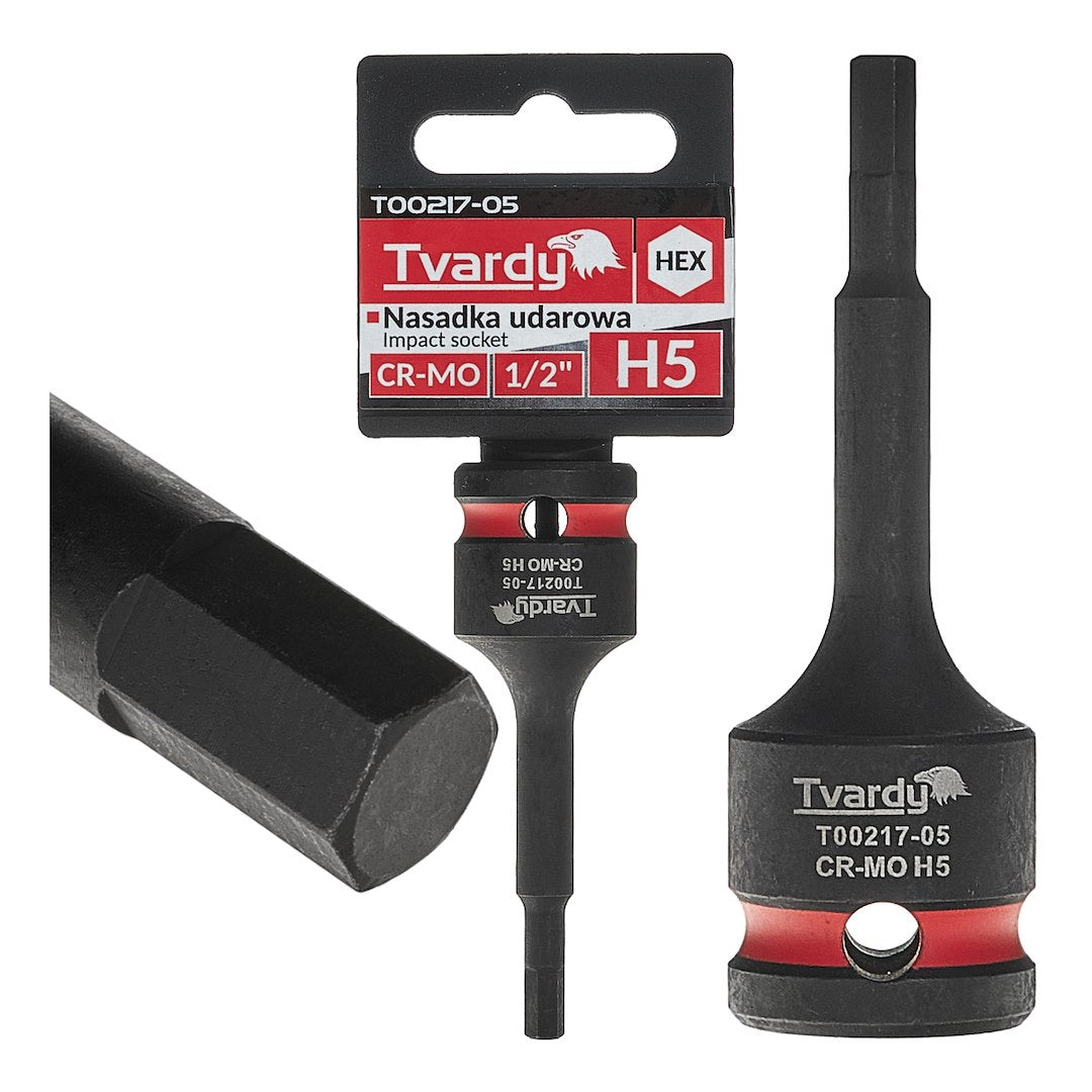 Cheie tubulara de impact HEX 1 / 2", H5, Cr-Mo, Tvardy T00217-05