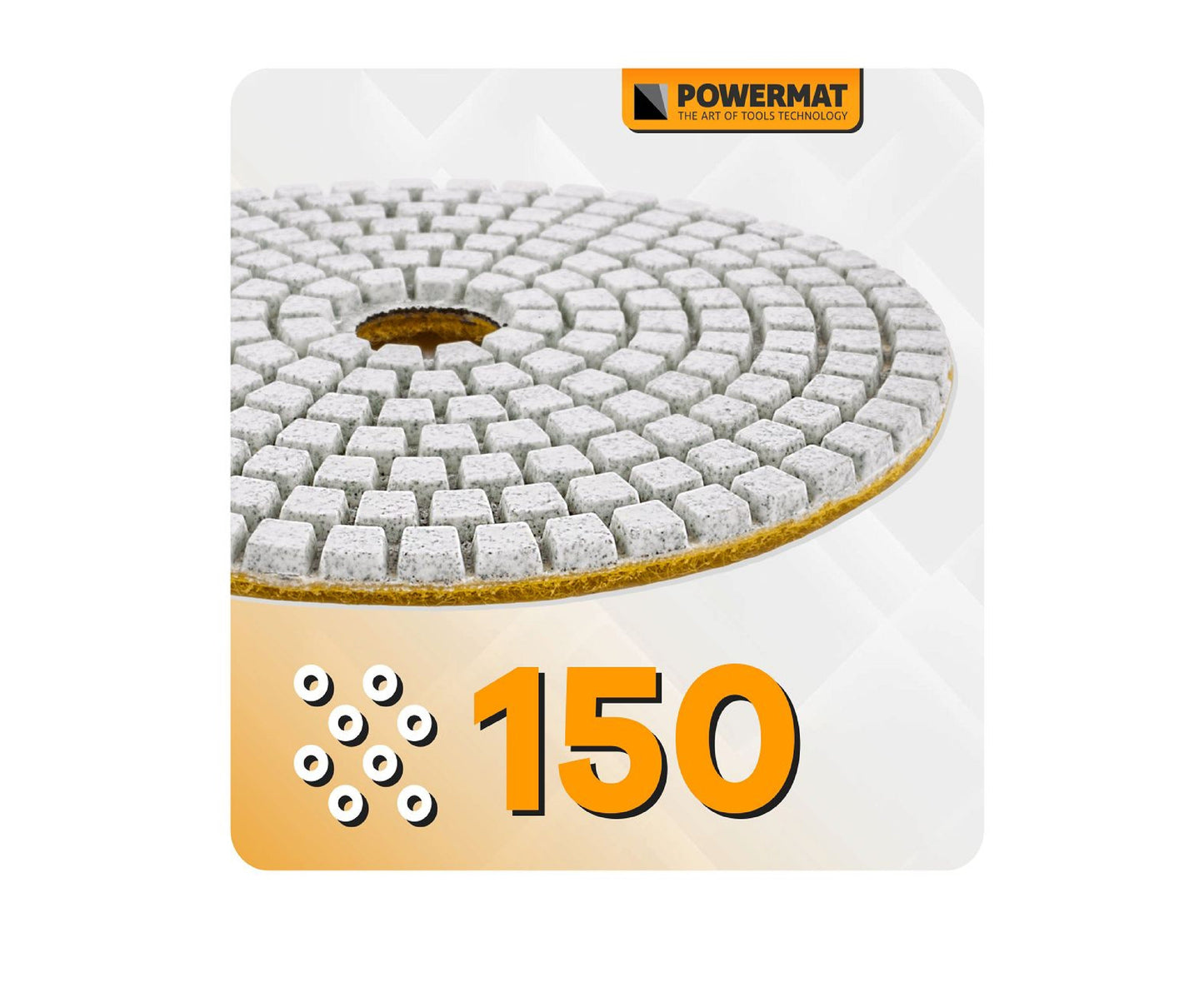 Disc diamantat pentru slefuire beton PM-DTS-1051T, 105 mm, P150, Powermat PM1583
