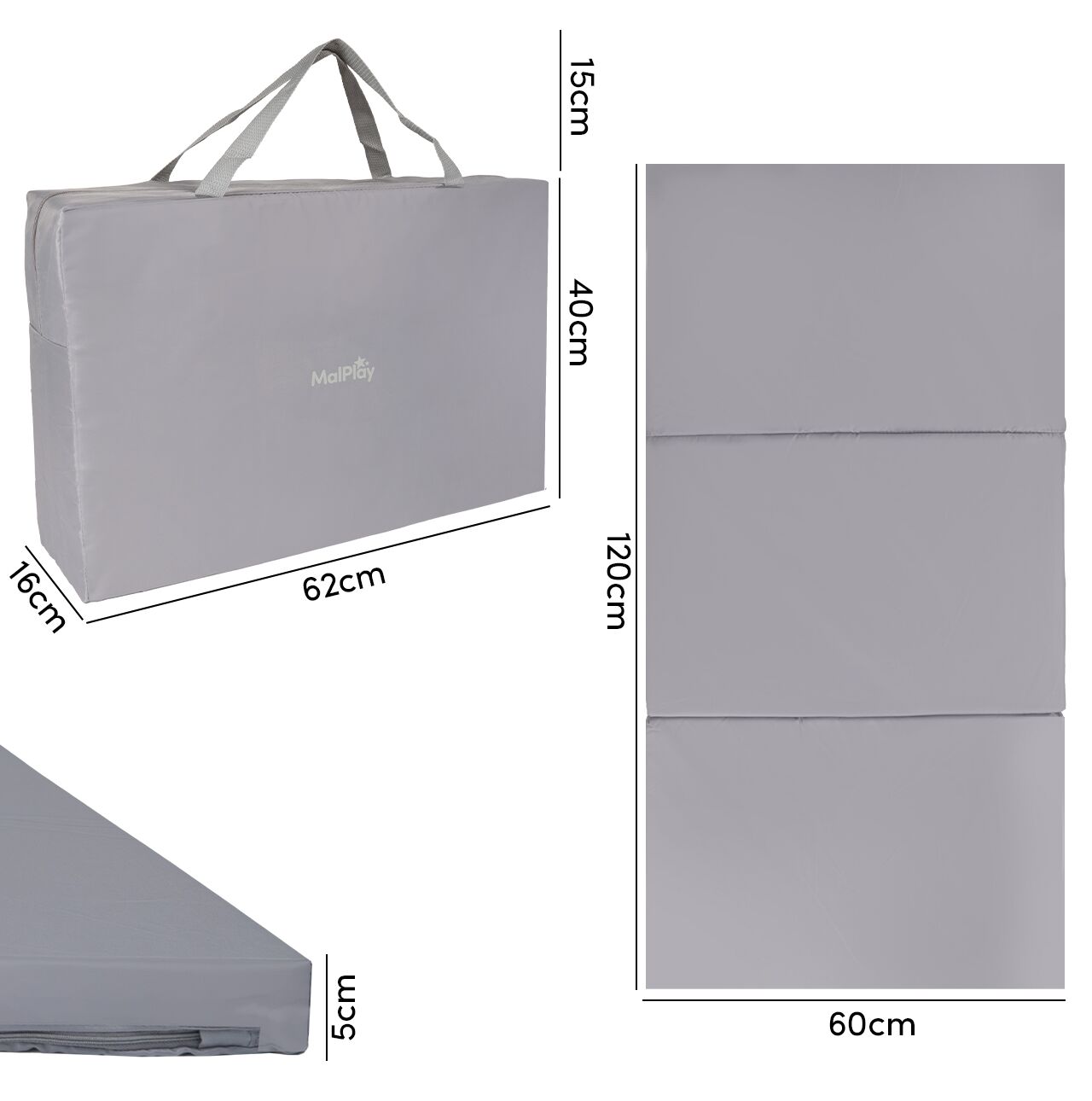 Saltea pliabila de calatorie pentru patutul de calatorie SOVO, 120 x 60 cm, MalPlay 113166