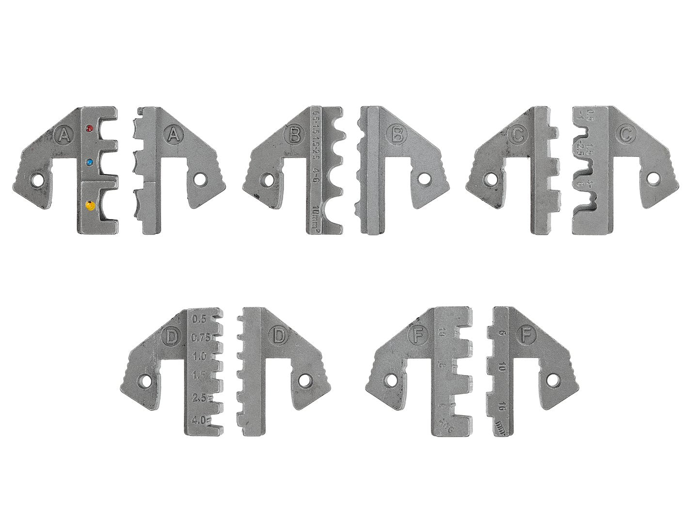 Cleste pentru sertizare mufe si conectori, set 5 matrite, Geko G01769