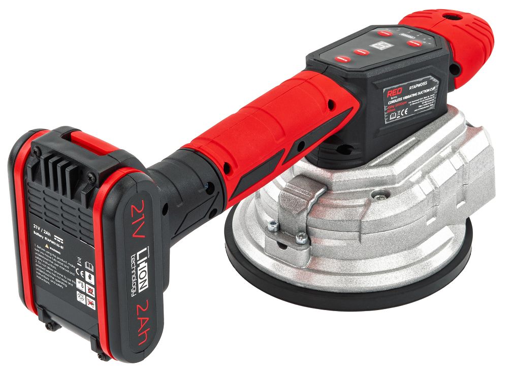 Ventuza vibranta pentru gresie, capacitate maxima 100 kg, 150 mm, Red Technic RTAPW0155