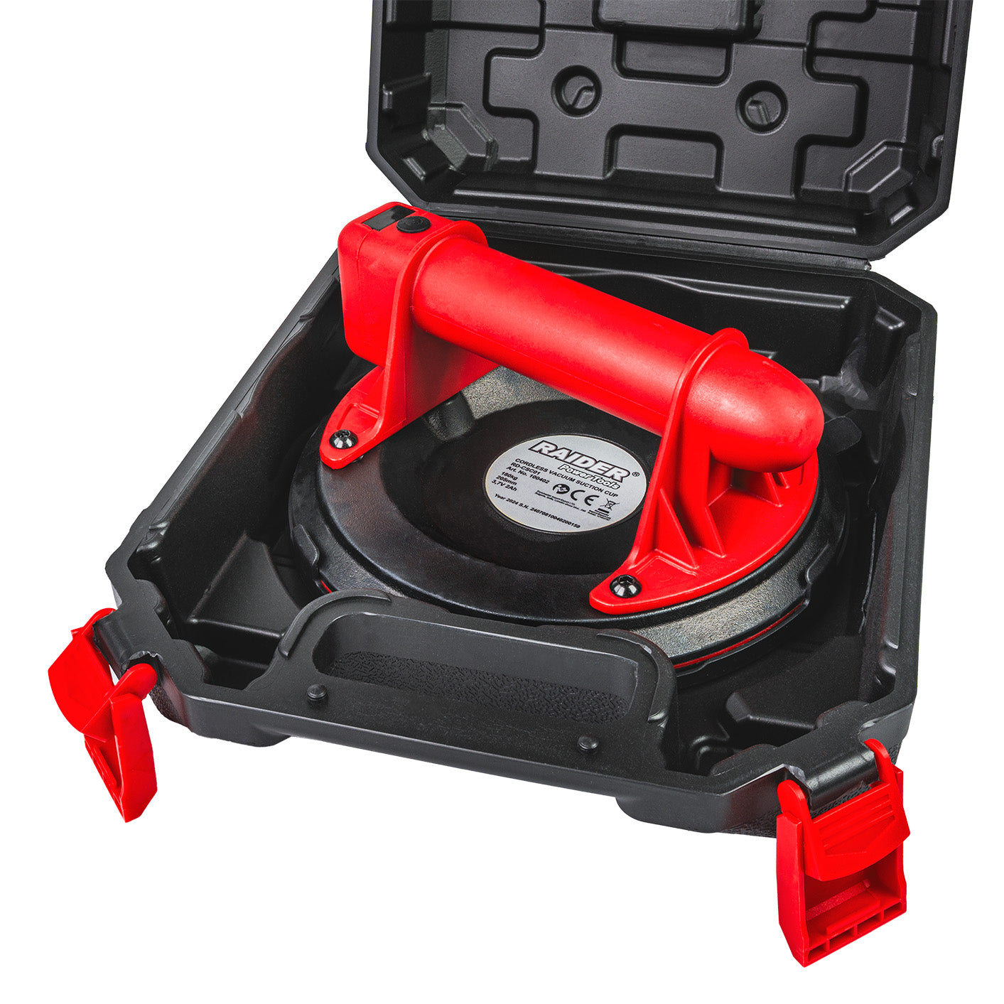 Ventuza pentru sticla cu acumulator RD-CSC01, 180 kg, 205 mm, 3.7 V, 2 Ah, Raider 100402