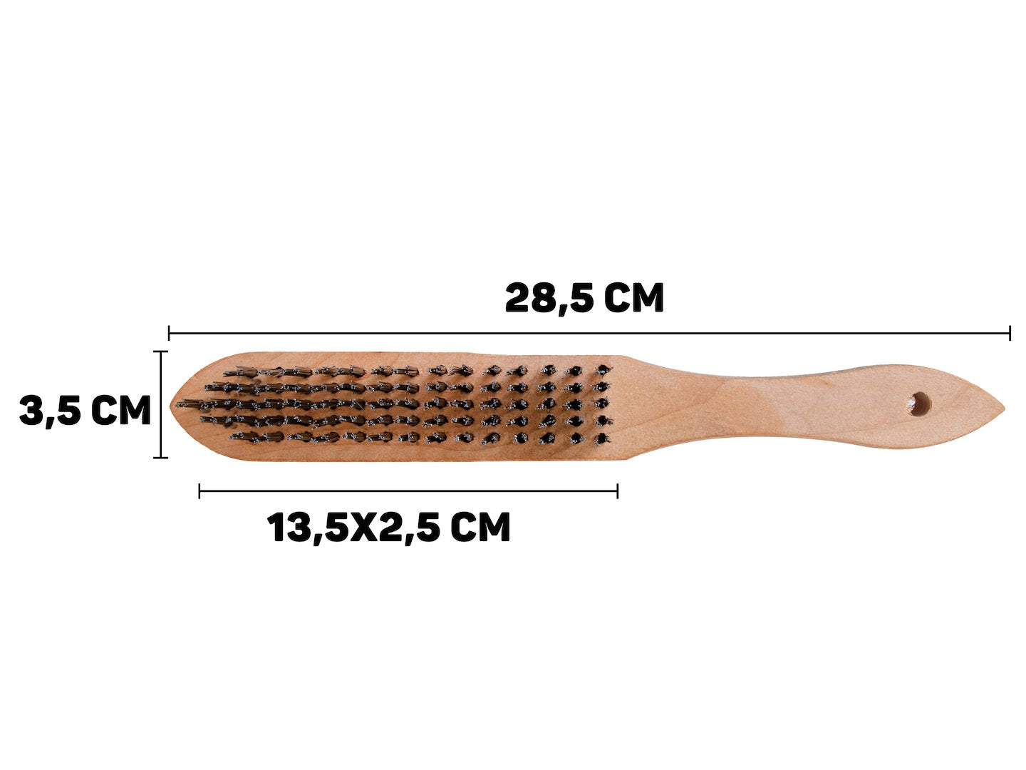 Perie de sarma pentru indepartarea ruginii, maner din lemn, 5 randuri de peri de sarma, Geko G00735