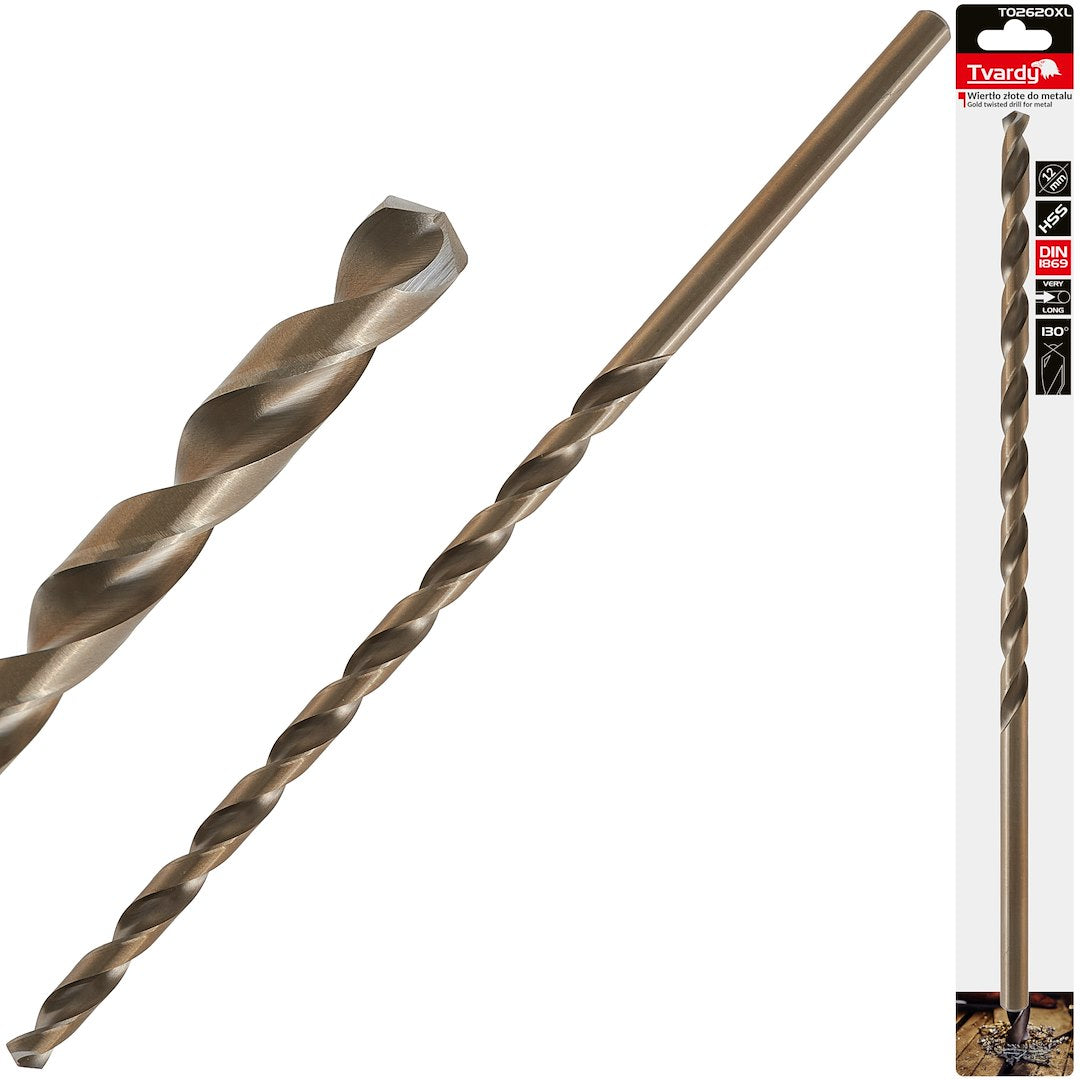 Burghiu HSS pentru metal 12 x 375 mm DIN1869, Tvardy T02620XL