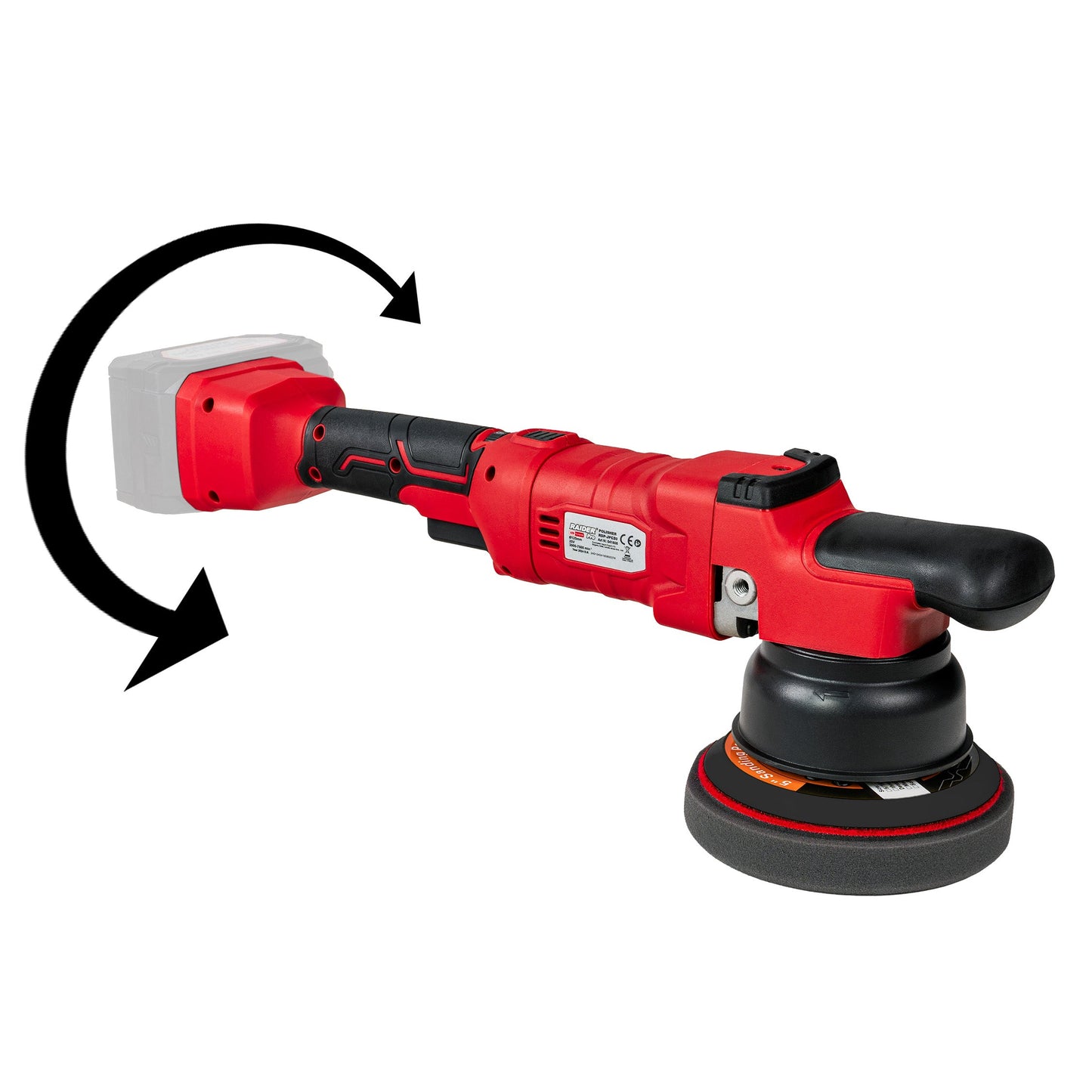 Masina de polisat RDP-JPC20 Solo (fara acumulator si incarcator), maner pivotant, 125 mm, Raider 041608