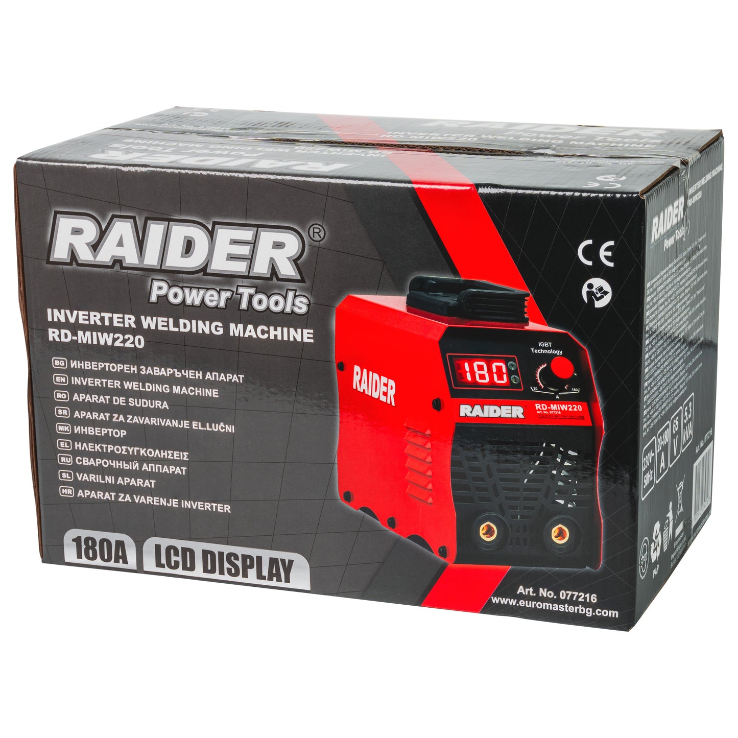 Aparat de sudura tip invertor RD-MIW220, 180A, Raider 077216