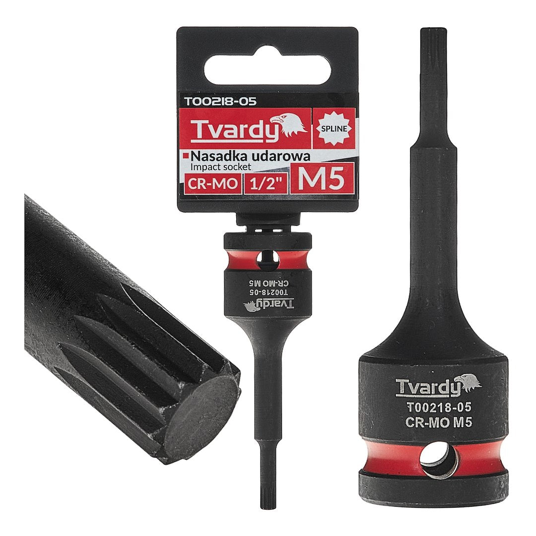 Cheie tubulara de impact SPLINE 1 / 2", M5, Cr-Mo, Tvardy T00218-05