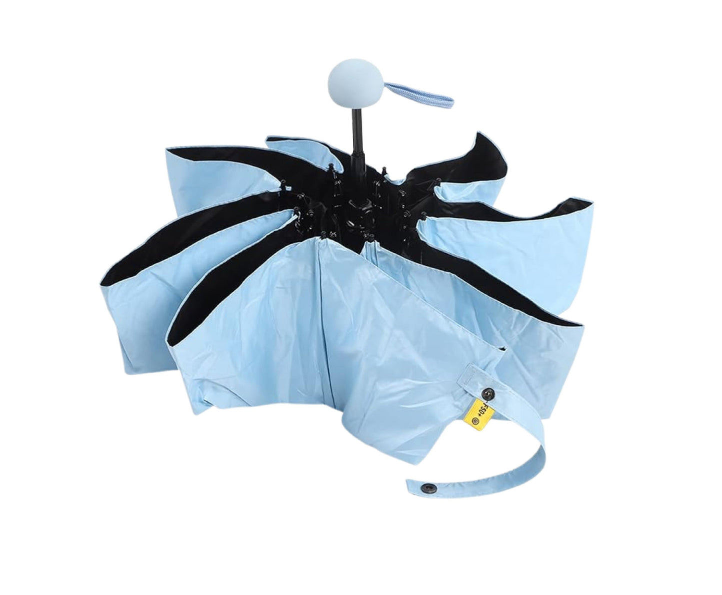 Umbrela pliabila cu protectie solara UV UPF 50+, husa albastra, 90 cm, Lean 27696