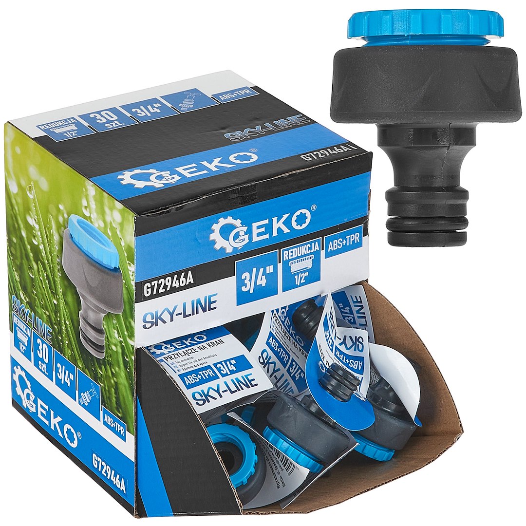 Set conector de robinet 3 / 4" cu reductie de 1 / 2" Sky-Line, 30 bucati, Geko G72946A