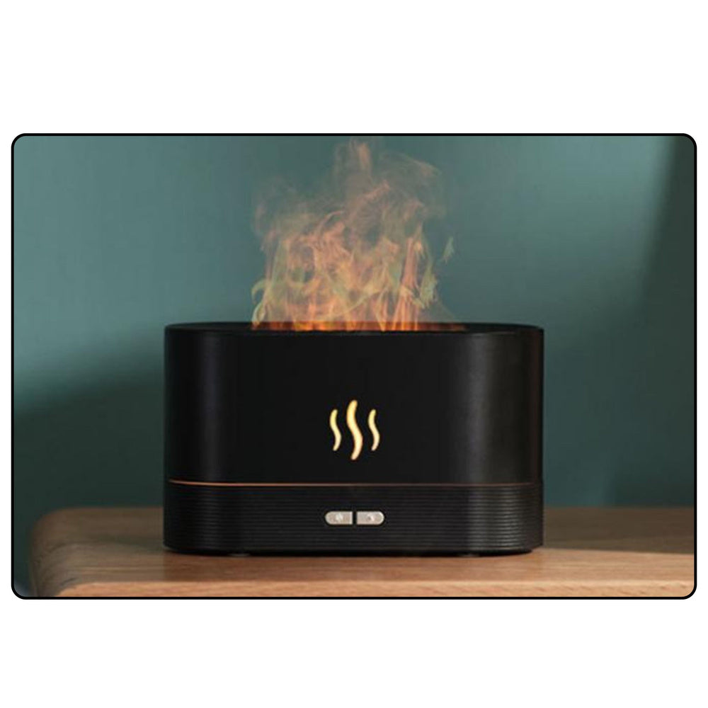 Umidificator de aer cu difuzor aromaterapie, efect foc de semineu, 4.5 W, 180 ml, Lean 26785