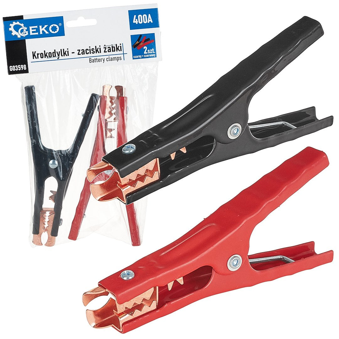 Set 2 clesti baterie, 400 A, Geko G03598