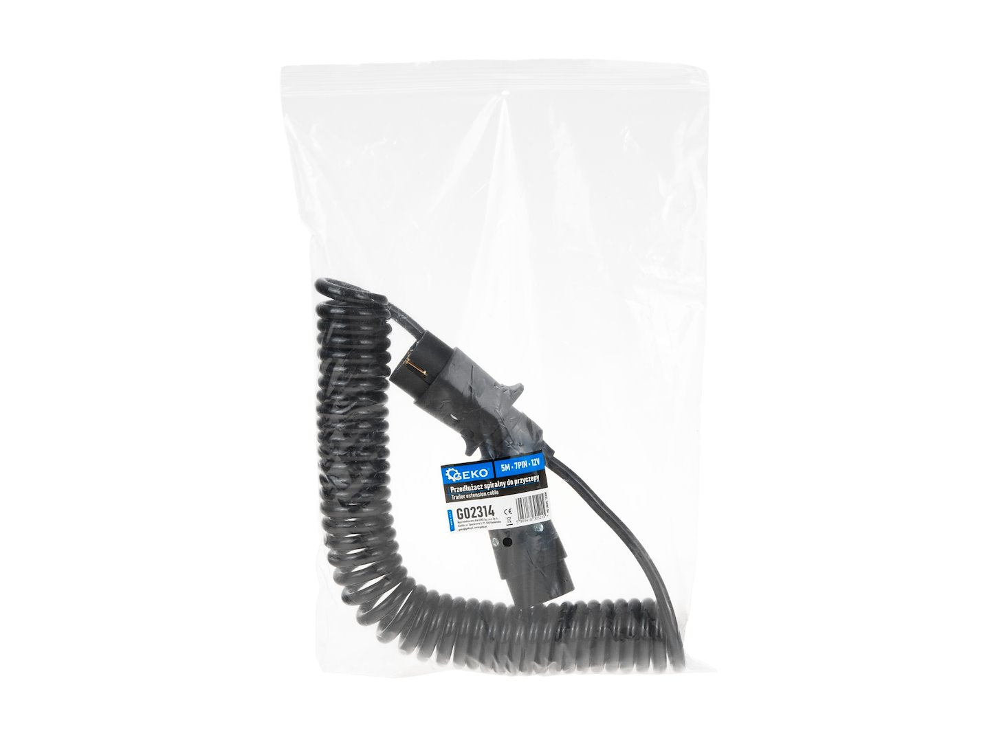 Cablu prelungitor spiralat pentru remorca, 5m 7PIN 12V, Geko G02314