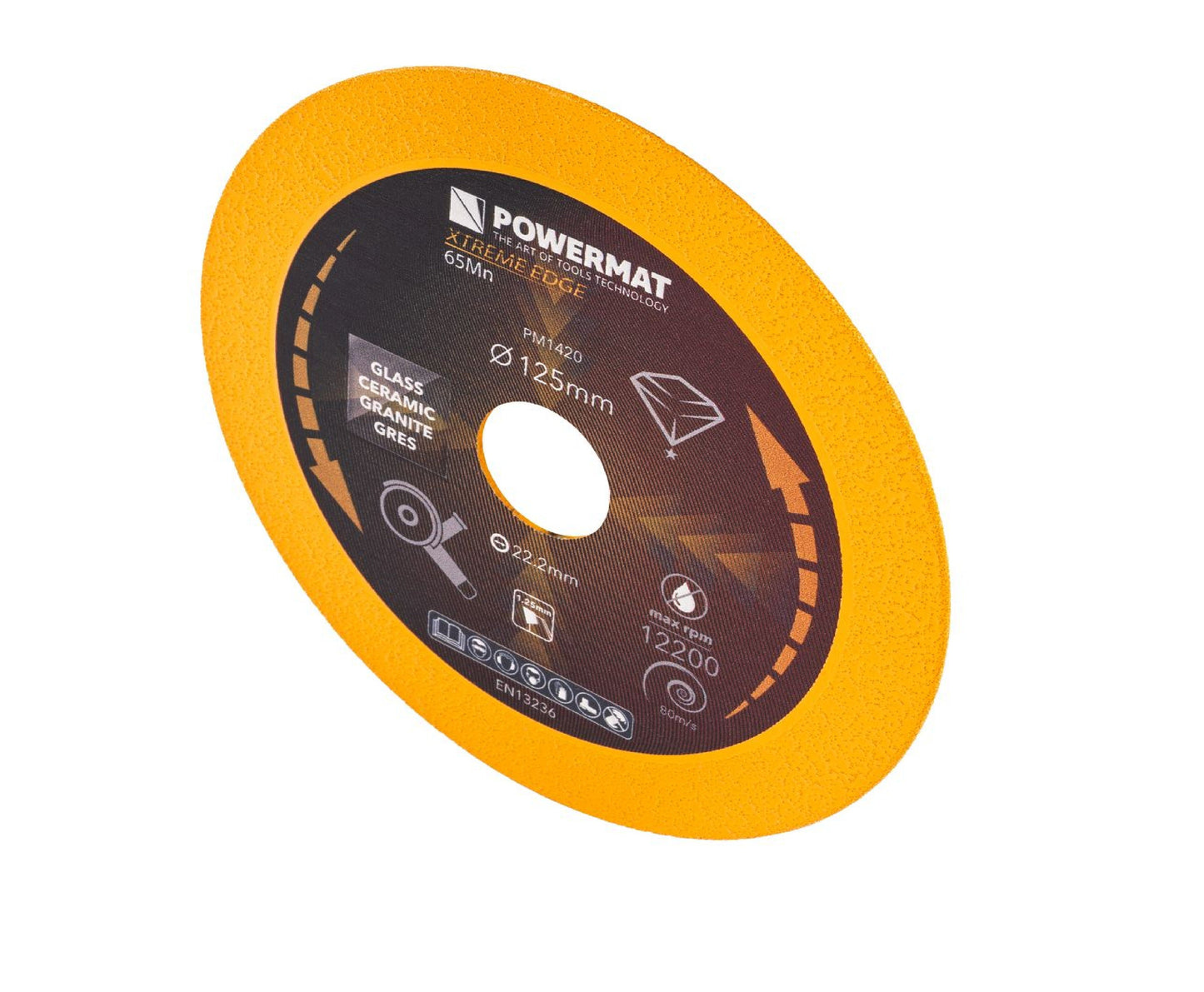 Disc diamantat pentru gresie si ceramica PM-TDCS-1251T, 125 mm, Powermat PM1420