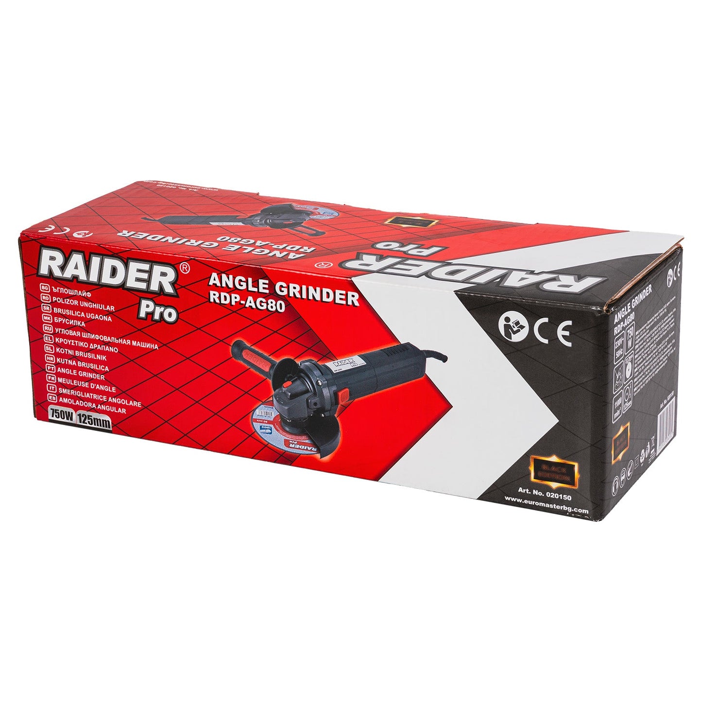 Polizor unghiular RDP-AG80 Black Edition, 125 mm, 750 W, Raider 020150
