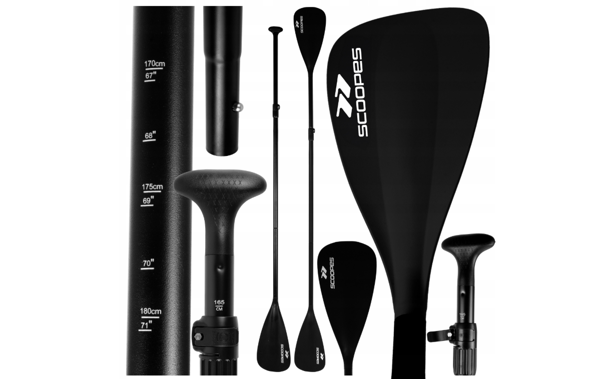 Vasla pliabila reglabila 2 in 1 Scoopers, 165 - 225 cm, negru, MalTec 112825