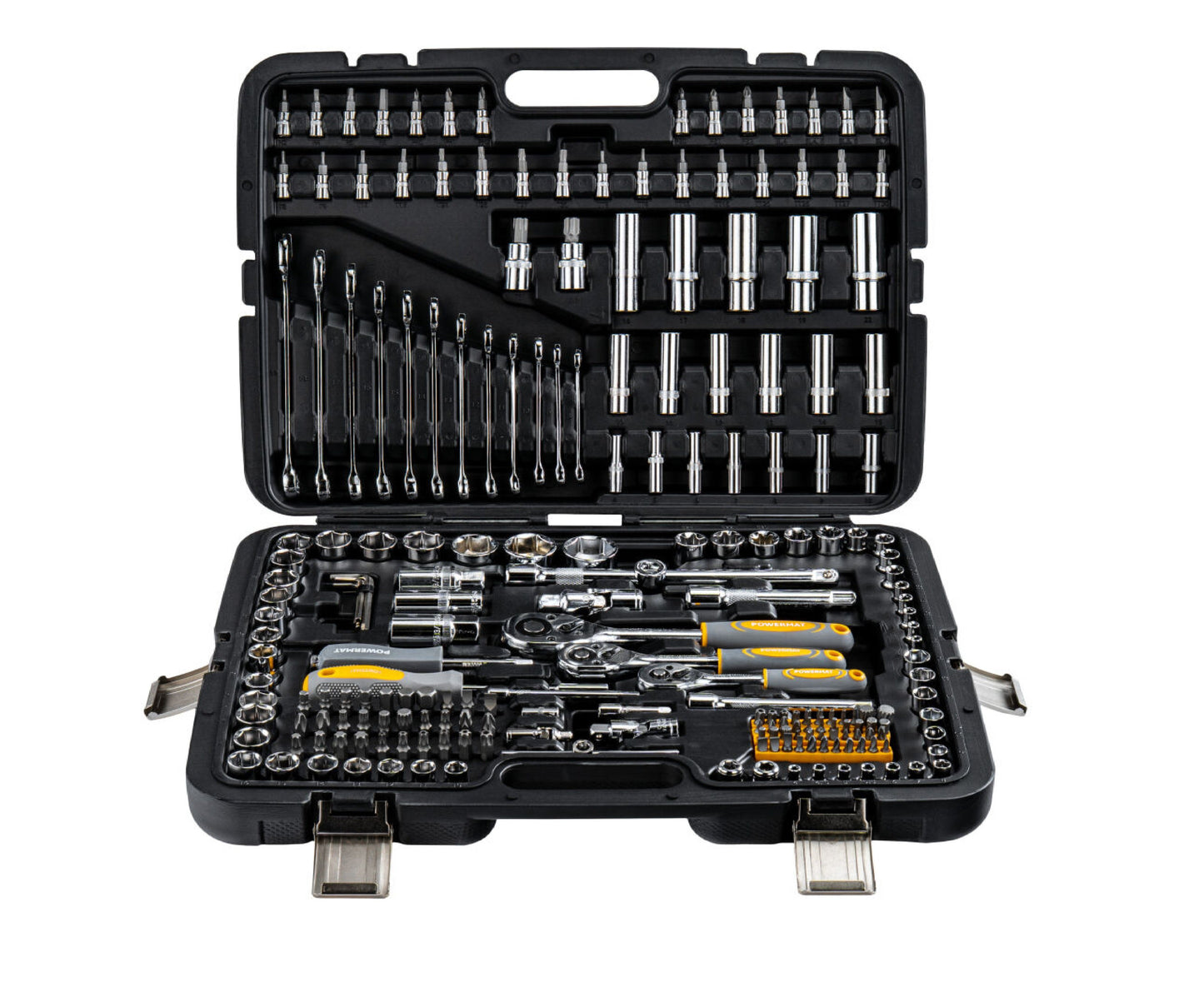 Trusa chei si biti PM-ZKNB-216SU-PRO, 1/2" | 1/4" | 3/8", 216 bucati, Powermat PM1613