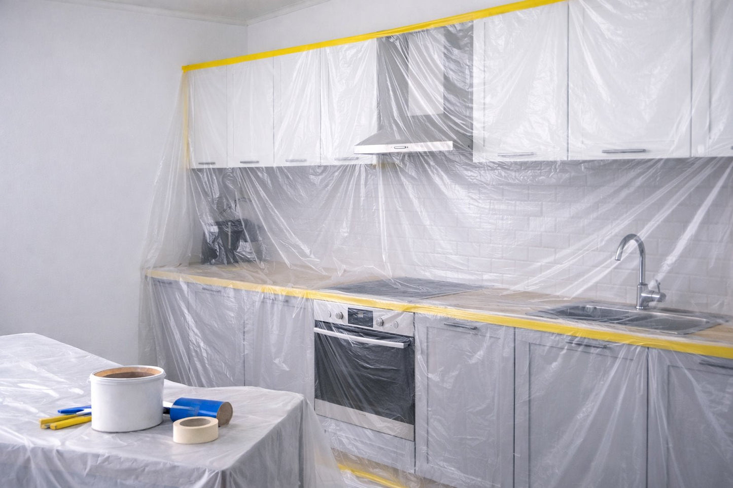 Folie de protectie pentru vopsit cu banda, 270 x 20 m / 18 mm, Geko G66398