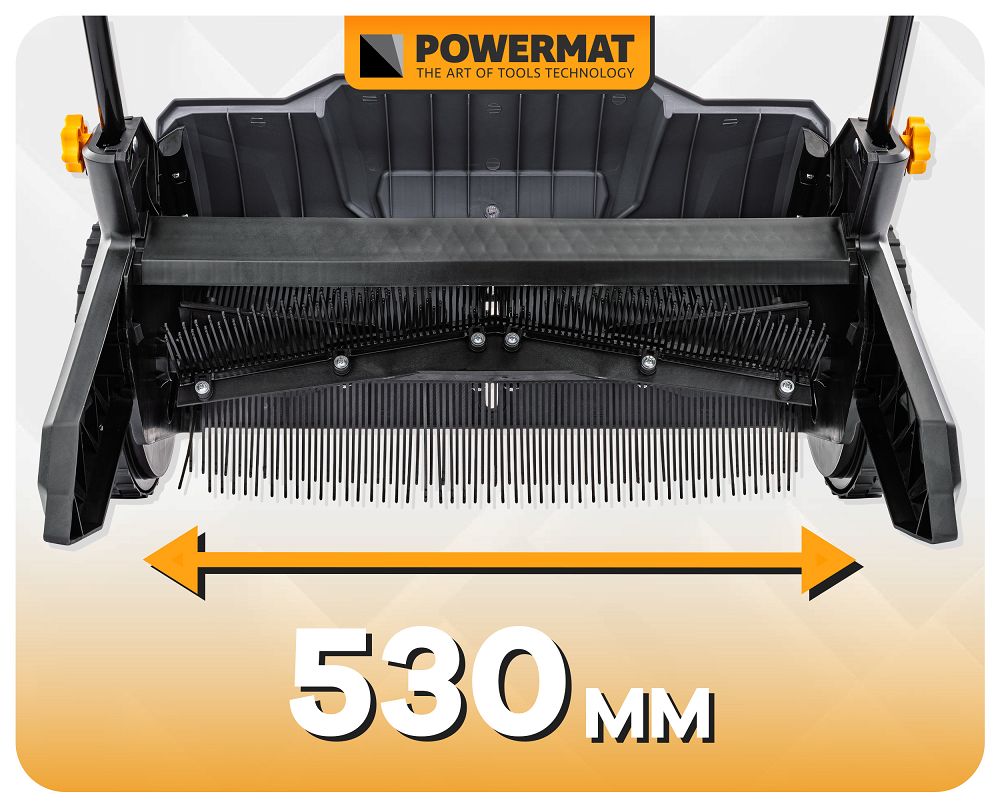 Colector manual de frunze PM-ZDL-530M, 0-40 mm, latime de lucru 530 mm, capacitate cos 100 l, Powermat PM1391