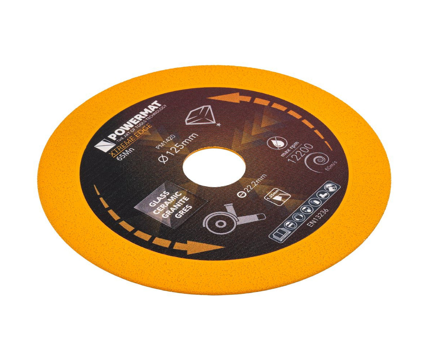 Disc diamantat pentru gresie si ceramica PM-TDCS-1251T, 125 mm, Powermat PM1420