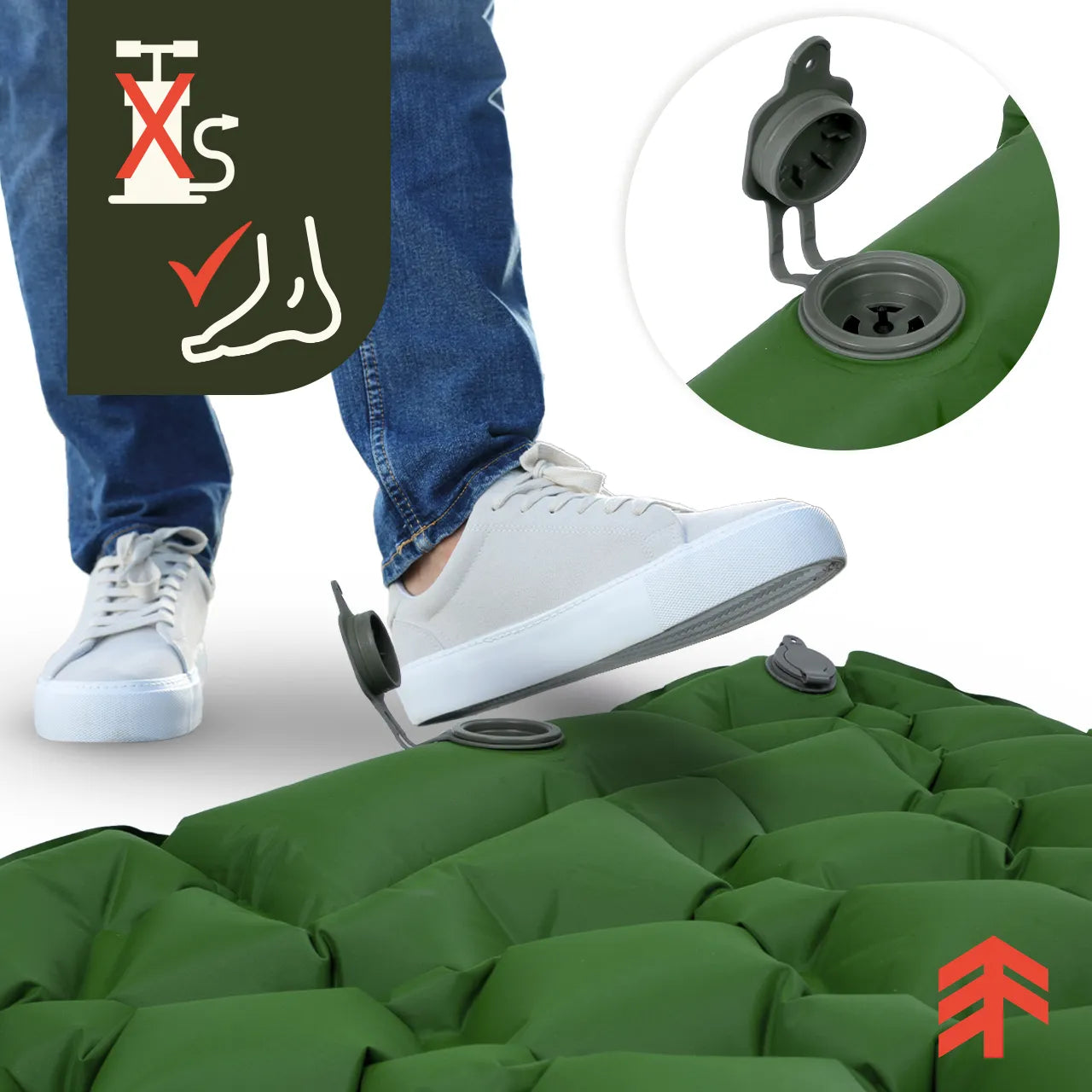 Saltea autogonflabila pentru camping, 190 x 60 cm, verde, MalTec 112759
