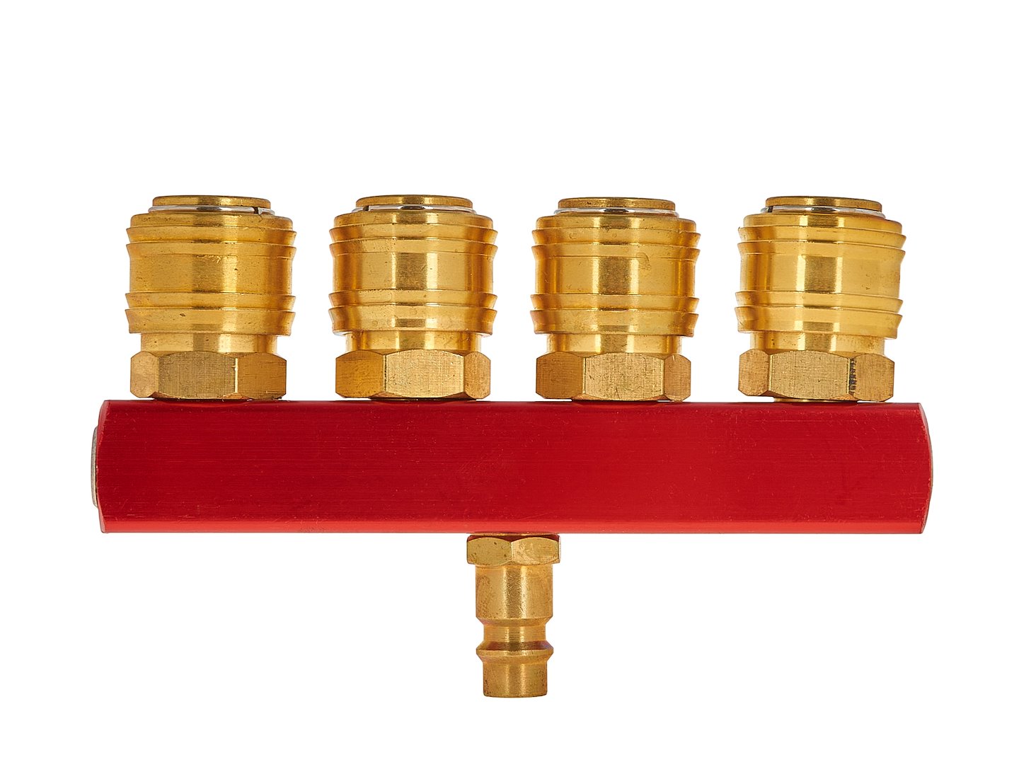 Racord cu 4 cai din alama 1 / 4", conectori rapizi, Tvardy T00297