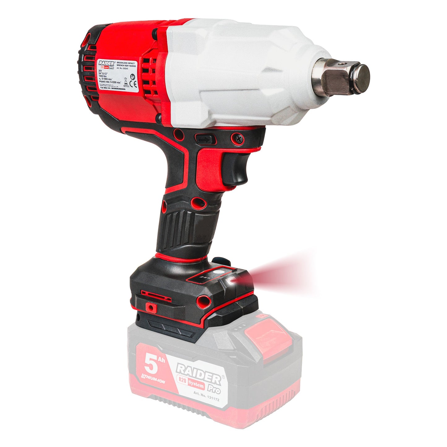 Masina de insurubat cu impact RDP-YBIW20 Solo (fara acumulator si incarcator), 1000 Nm, 1 / 2", Raider 030245