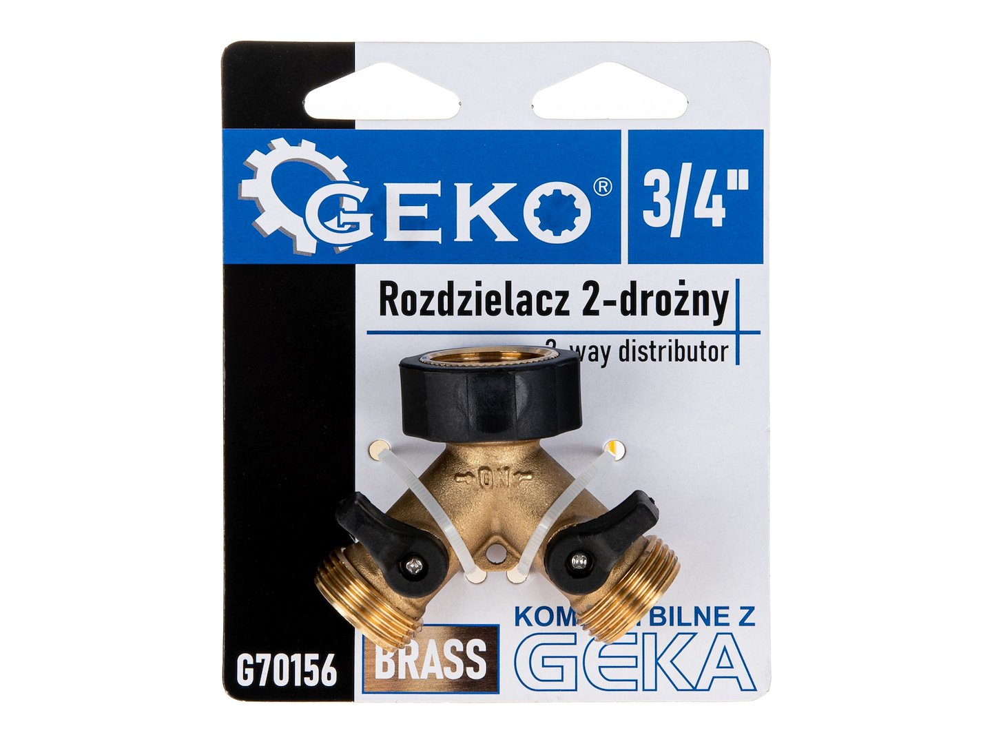 Distribuitor cu 2 cai cu supape GW3/4" x 2 GZ3/4", Geko G70156
