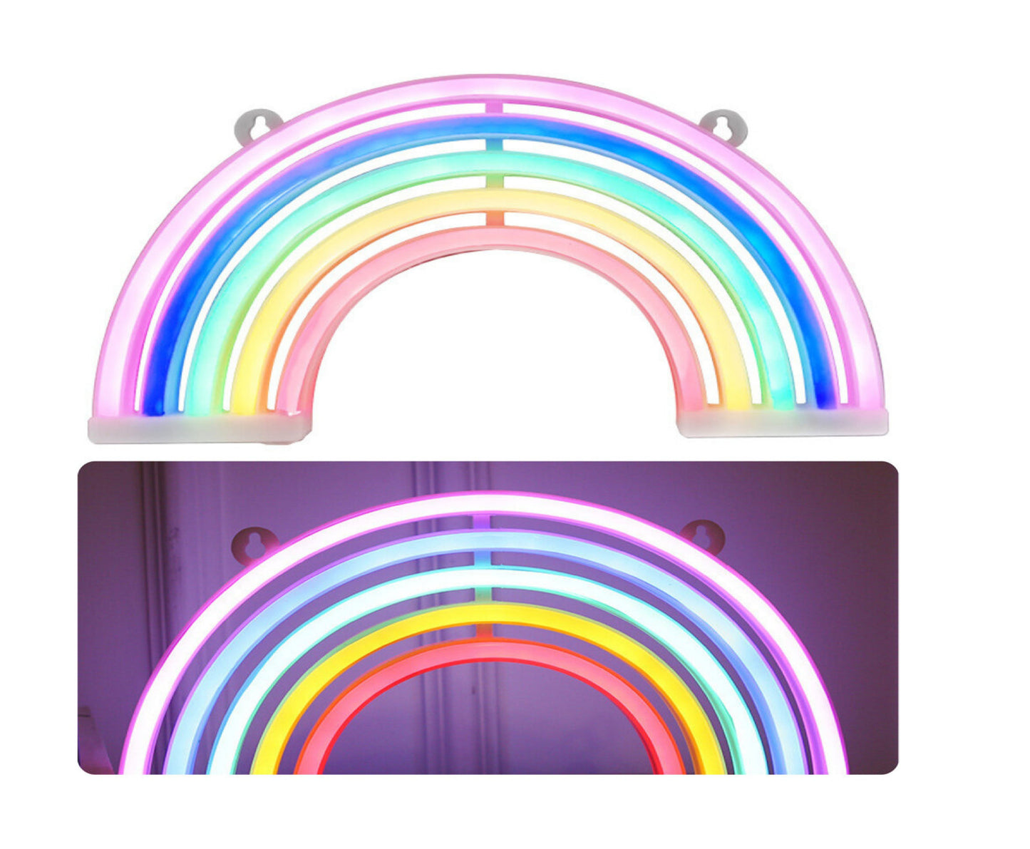 Lumina de veghe decorativa cu LED-uri neon curcubeu, Lean 25220